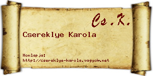 Csereklye Karola névjegykártya